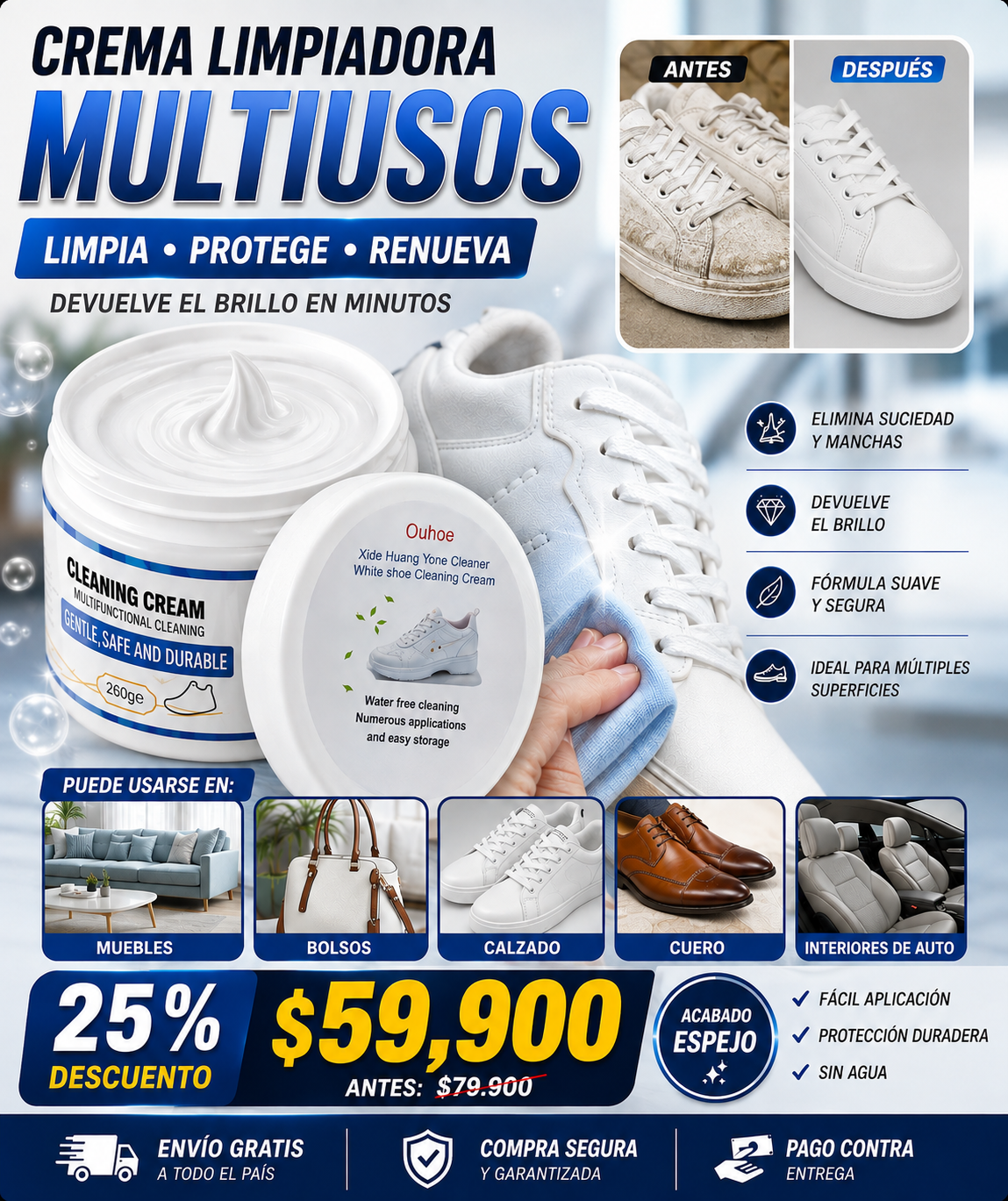 Crema Limpiadora De Zapatos