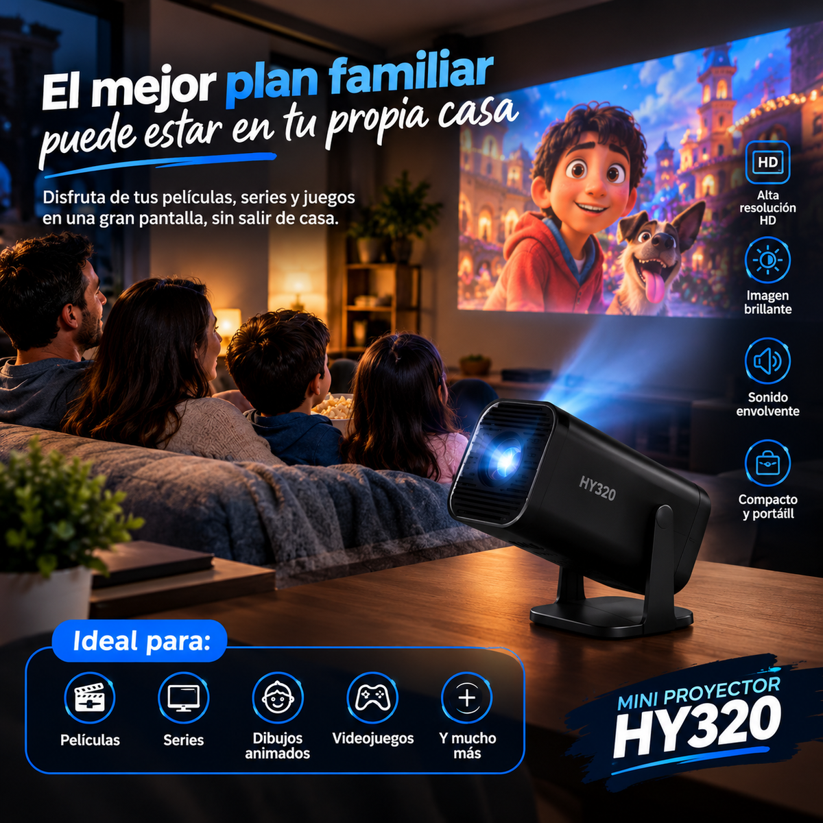 CineBox HY320 – Mini Proyector Smart