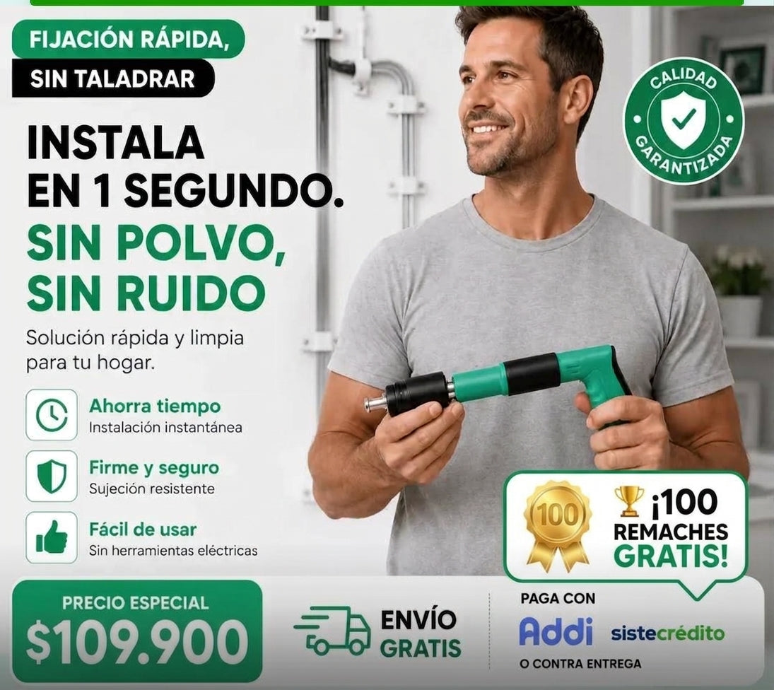 Pistola de clavos remachadora